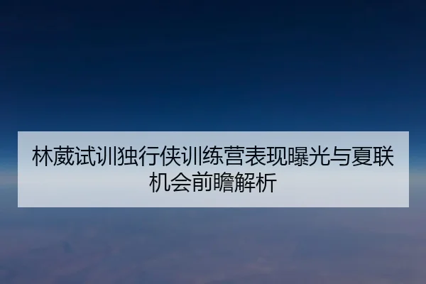 林葳试训独行侠训练营表现曝光与夏联机会前瞻解析 - jiangnan